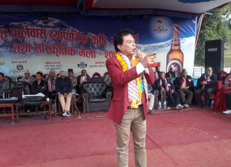 फलेबास मेलालाई सम्बोधन गर्दै काँग्रेस नेता जोशीले भन्नुभयो– ‘पर्वतको विकासकालागि मेरो सक्रियता र निरन्तरता जारी छ ।’