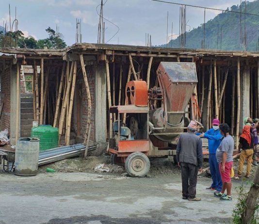 जलजलामा निर्माणाधिन वीपी स्मृति भवनको पहिलो तला ढलान सम्पन्न