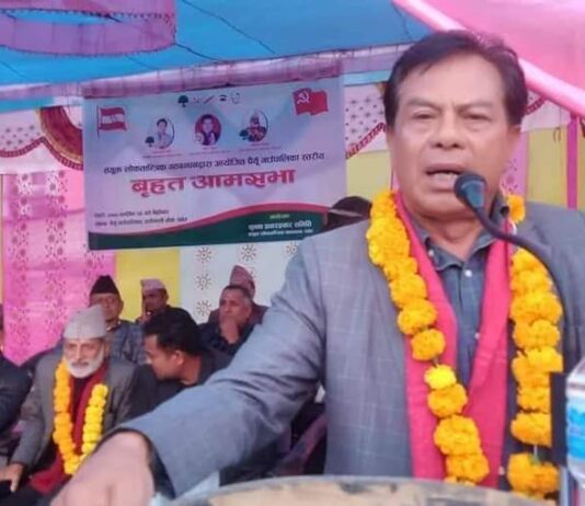 पर्वतको हुवासमा गठवन्धनको चुनावी सभा सम्पन्न : विजय सुनिश्चित भएको नेताहरूको दावी
