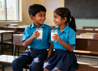 गाउँपालिकाद्वारा बालबालिकालाई विद्यालयमै दैनिक एक गिलास दुध