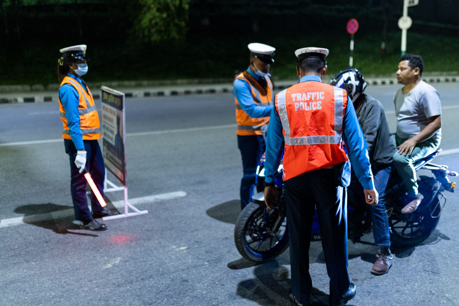 Traffic police checking