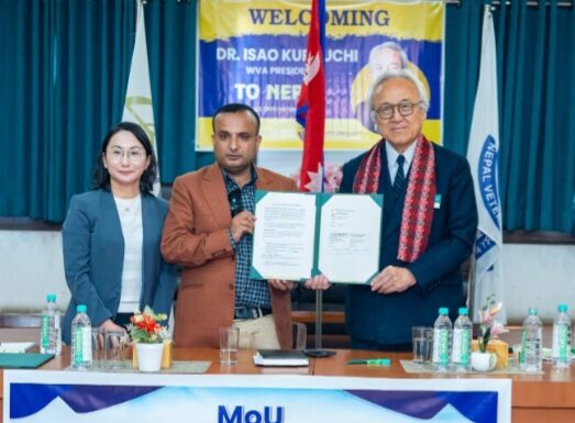 विश्व भेटेरिनरी एसोसिएसन र नेपाल भेटेरिनरी एसोसिएसनका बीच ‘बन हेल्थ’ सम्बन्धी महत्वपूर्ण विषयमा समझदारी
