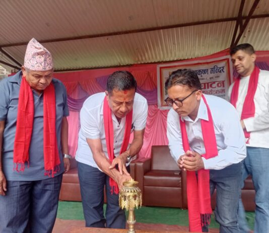 सभापति जोशीद्वारा चुवामा निर्माण भएको राधाकृष्ण मन्दिरको उद्घाटन