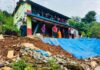 अविरल बर्षासँगै मोदी गाउँपालिका–६ रातामाटामा पहिरो जाँदा दुई घर जोखिममा