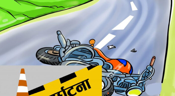 मोटरसाइकलले ठक्कर दिँदा मोदीका एक वृद्ध गम्भीर घाइते